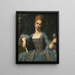 Ritratto di una dama vestita con un abito blu riccamente ricamato - Giuseppe Baldrighi — quadro incorniciato alla parete