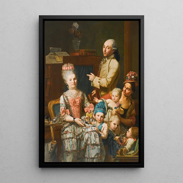 Portrait d'Antonio Ghedini et sa famille - Giuseppe Baldrighi — quadro incorniciato alla parete
