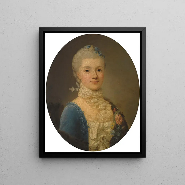 Giuseppe Baldrighi - Portrait of a Lady Wearing a Blue Dress And Lace Collar.webp