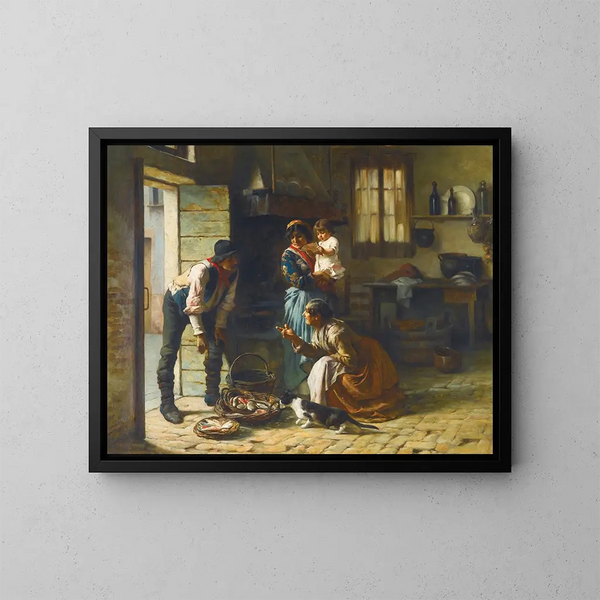 Il Pescivendolo - Giuseppe Barison — quadro incorniciato alla parete
