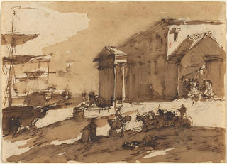 Giuseppe Bernardino Bison - Capriccio of a Port Scene.webp