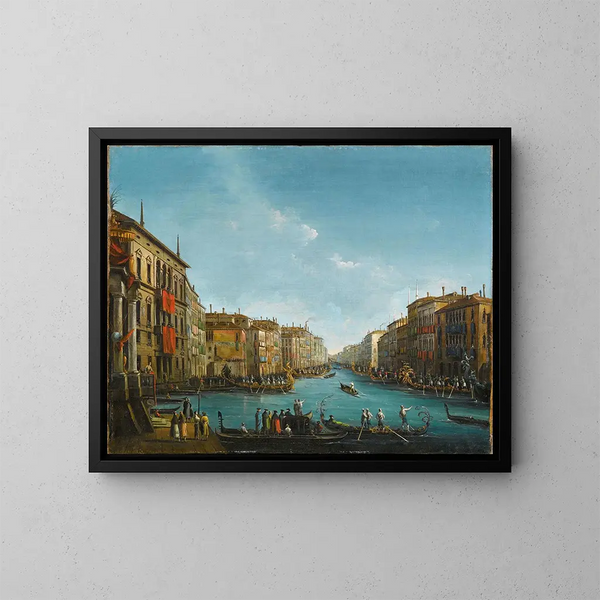 La regata sul Grande Canale a Venezia - Giuseppe Bernardino Bison — quadro incorniciato alla parete
