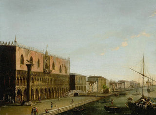 Giuseppe Borsato - Venice a view of the Molo with the Palazzo Ducale.webp