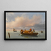 Scène vénitienne con una gondola su una laguna - Giuseppe Canella — quadro incorniciato alla parete