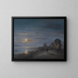 Giuseppe Canella - Kstenlandschaft bei aufgehendem Mond.webp
