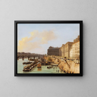 Giuseppe Canella - Paris Vue de la Passerelle des Arts et du Louvre.webp
