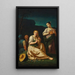 Allégorie della primavera con una giovane donna che si dipinge e un'altra che tiene un cesto di fiori in un paesaggio - Giuseppe Gambarini — quadro incorniciato alla parete