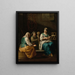 Un'allégorie dell'inverno con una giovane donna che filava in un interno e una vecchia donna e dei bambini che si scaldano su un braciere - Giuseppe Gambarini — quadro incorniciato alla parete