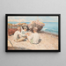 Ragazzi pescatori sulla spiaggia di Napoli - Giuseppe Giardiello — quadro incorniciato alla parete