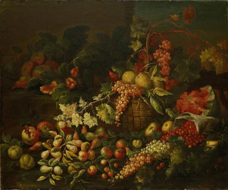 Giuseppe Ruoppolo - Still Life With Fruit Basket In Front Of A Wall.webp