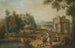 Paesaggio con una rovina romana e personaggi che si riposano vicino a un ruscello - Giuseppe Zais — vista dell’opera