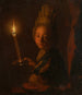 Fille con una candela accesa - Godfried Schalcken — vista dell’opera