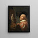 Ritratto di un artista nel suo studio - Godfried Schalcken — quadro incorniciato alla parete