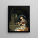 Donna che intreccia una corona di fiori - Godfried Schalcken — quadro incorniciato alla parete
