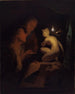 Giovane uomo e donna che studiano una statua di Venere alla luce di una lampada - Godfried Schalcken — vista dell’opera