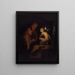 Giovane uomo e donna che studiano una statua di Venere alla luce di una lampada - Godfried Schalcken — quadro incorniciato alla parete