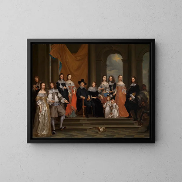 Ritratto di famiglia - Gonzales Coques — quadro incorniciato alla parete