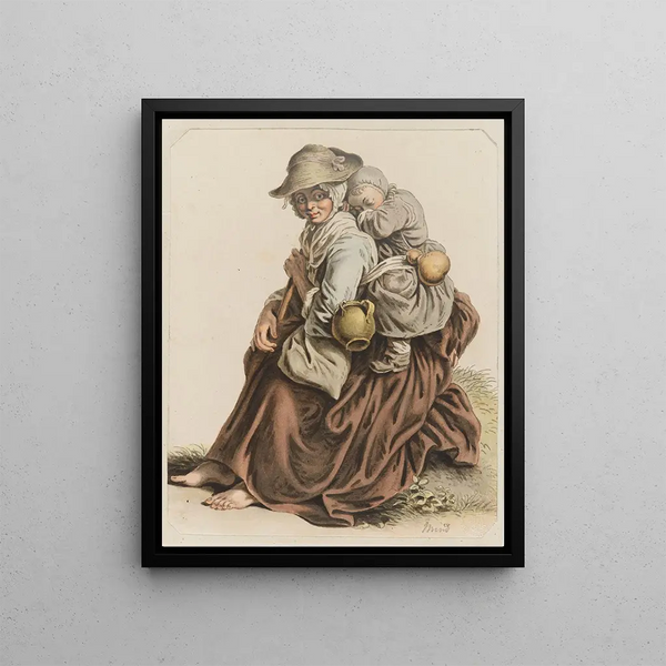 Gottfried Mind - Sitzende Buerin mit schlafendem Kind.webp
