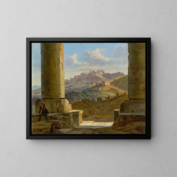 Paesaggio siciliano - Gottlob Michael Wentzel — quadro incorniciato alla parete