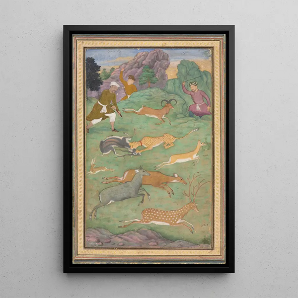 Chasse à l'antilope et au cerf - Govardhan — quadro incorniciato alla parete