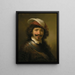 Un giovane uomo con un gorgerin e un cappello con piume - Govert Flinck — quadro incorniciato alla parete
