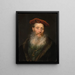 Uomo barbuto con berretto di velluto - Govert Flinck — quadro incorniciato alla parete