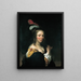 Ritratto di una donna con un cappello piumato - Govert Flinck — quadro incorniciato alla parete