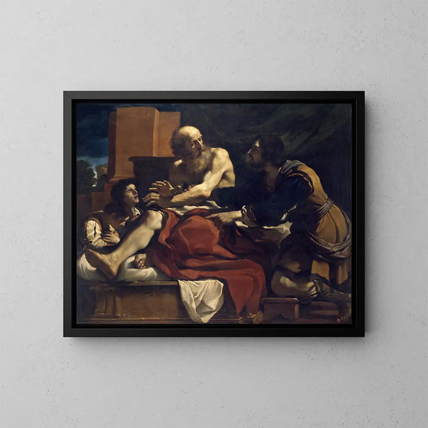 Jacob benedicendo i figli di Giuseppe - Guercino — quadro incorniciato alla parete
