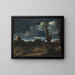 Paesaggio al chiaro di luna - Guercino — quadro incorniciato alla parete