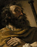 di Sant'Alexis con uno scialle marrone che tiene un bastone - Guercino — vista dell’opera