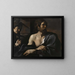 di San Giovanni Battista in prigione visitato da Salomé - Guercino — quadro incorniciato alla parete