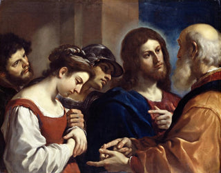 La femme adultère - Guercino — vista dell’opera