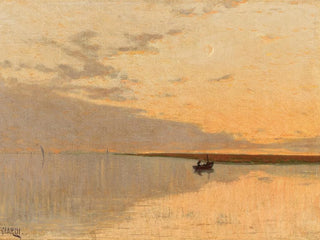 Guglielmo Ciardi - Barca al tramonto.webp