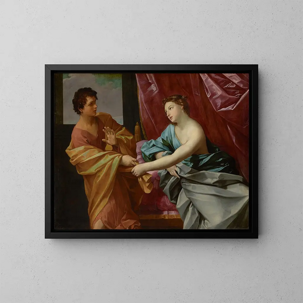 Giuseppe e la moglie di Potifar - Guido Reni — quadro incorniciato alla parete