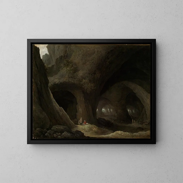 Grotta con pastori che riposano - Guillam Dubois — quadro incorniciato alla parete