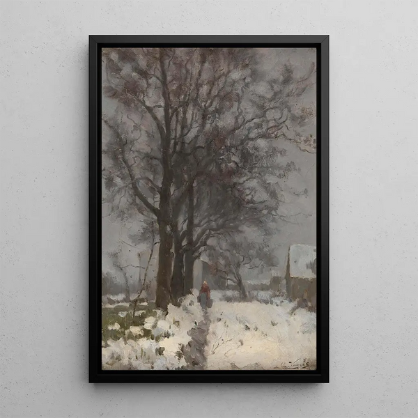 Paesaggio innevato - Guillaume Vogels — quadro incorniciato alla parete