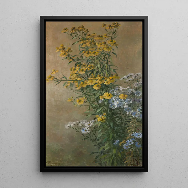 Fleurs d'automne tournesols et asters d'automne - Gunnar Gunnarsson Wennerberg — quadro incorniciato alla parete