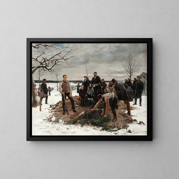 Un enterrement à Alsike - Gustaf Cederström — quadro incorniciato alla parete