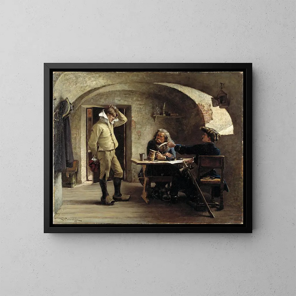 Sergenti reclutatori - Gustaf Cederström — quadro incorniciato alla parete