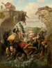 Il ponte di Nya Lödöse crollando nel fiume Säve nel 1543 - Gustaf Henrik Brusewitz — vista dell’opera