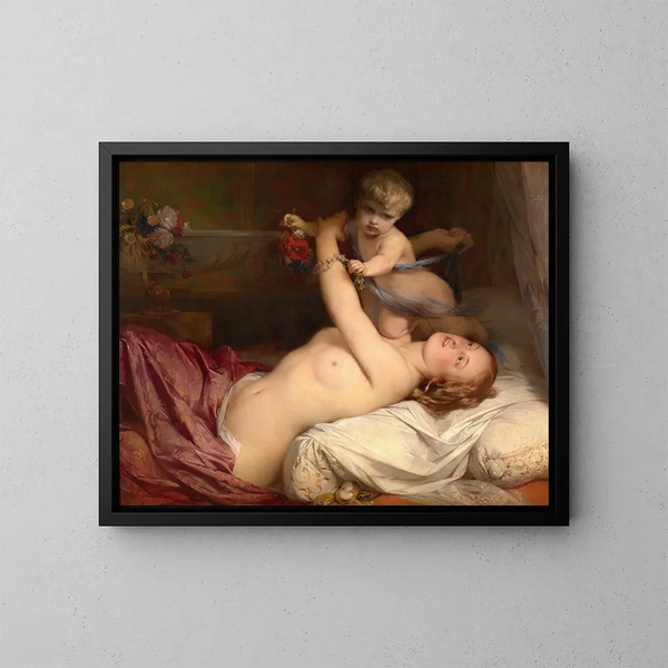 Giovane madre con bambino - Gustaf Wappers — quadro incorniciato alla parete