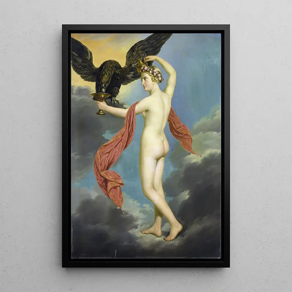 Hébé avec Jupiter sous la forme d'un'aquila - Gustav Adolphe Diez — quadro incorniciato alla parete