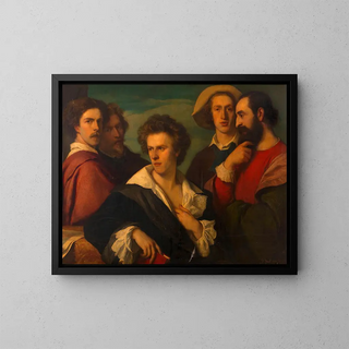 Gustav Gaul - Gruppenbildnis von fnf Freunden Gustav Gaul Karl Ferdinand Konradi Josef Lewinsky Adolf James Julius Price Franz Melnitzky.webp
