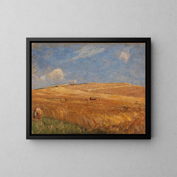 Paesaggio con campo di grano - Gustav Kampmann — quadro incorniciato alla parete