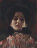 Donna frontale con abito plissettato - Gustav Klimt — vista dell’opera