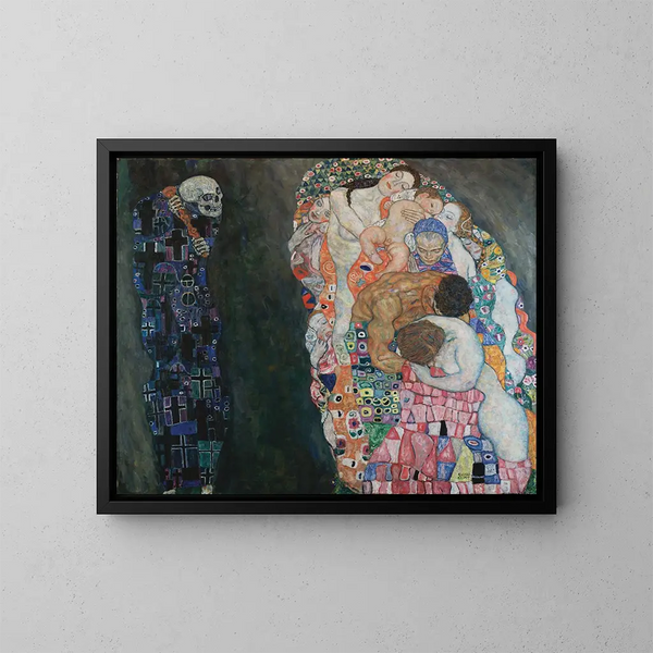 La Mort e la Vita - Gustav Klimt — quadro incorniciato alla parete