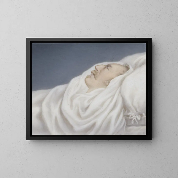 Gustave IV Adolphe sul suo letto di morte - Gustav Nehrlich — quadro incorniciato alla parete