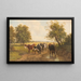 Mandria di mucche in un vasto paesaggio - Gustav Ranzoni — quadro incorniciato alla parete