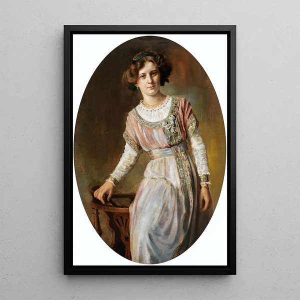 Portrait de dame - Gustav Riencker — quadro incorniciato alla parete