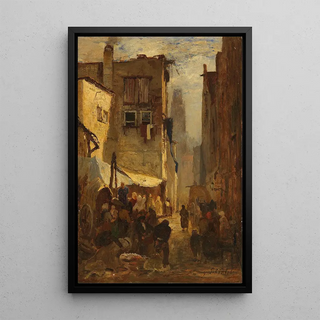 Gustav Schnleber - Belebter Stadtwinkel.webp